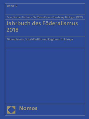 cover image of Jahrbuch des Föderalismus 2018